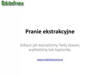 pranie ekstrakcyjne