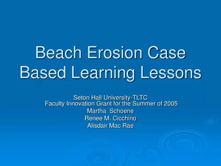 beach erosion case based learning lessons