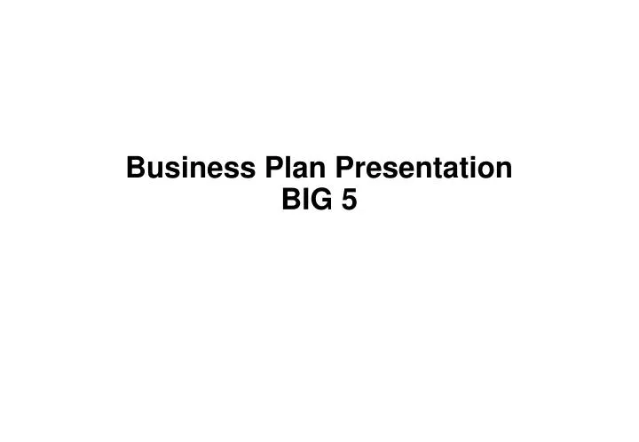 business plan presentation big 5