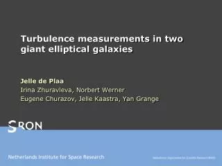 Turbulence measurements in two giant elliptical galaxies