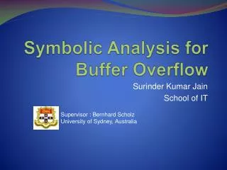 Symbolic Analysis for Buffer Overflow