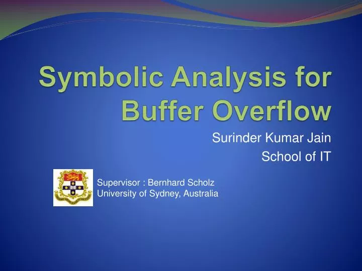 symbolic analysis for buffer overflow