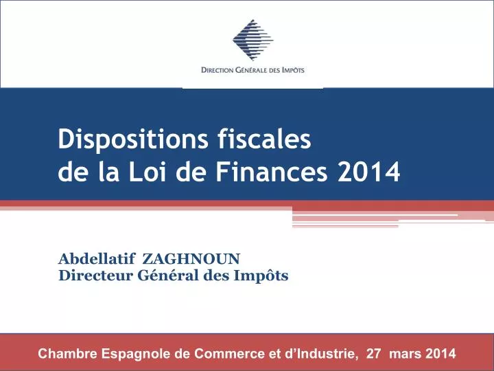 dispositions fiscales de la loi de finances 2014