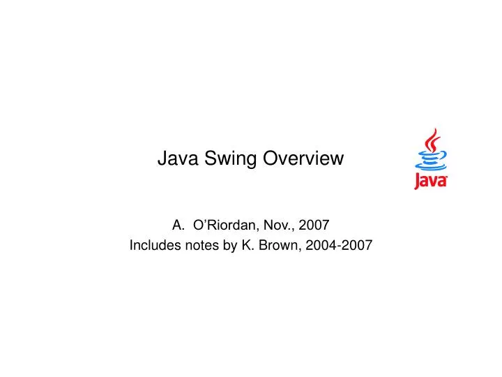 java swing overview