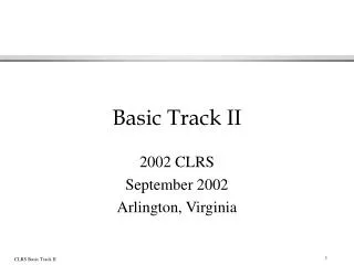 Basic Track II