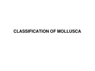 CLASSIFICATION OF MOLLUSCA