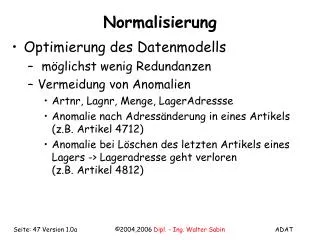normalisierung