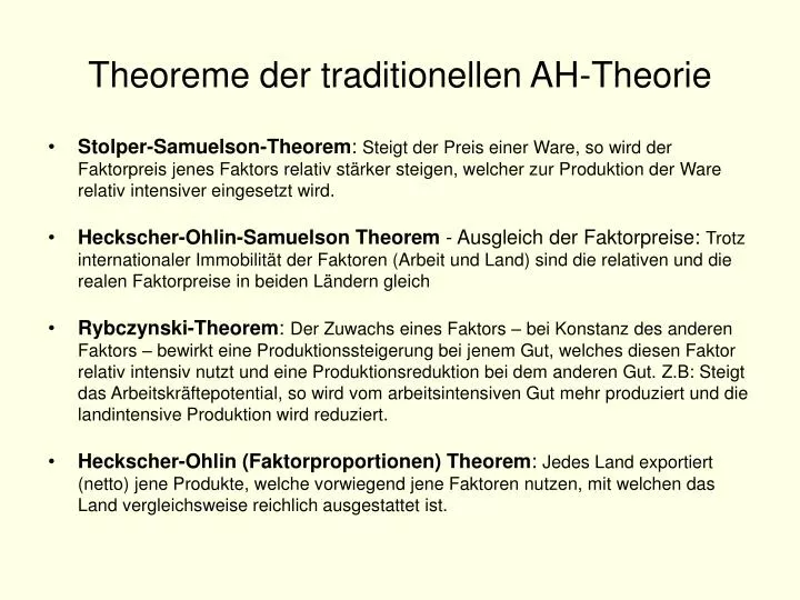 theoreme der traditionellen ah theorie