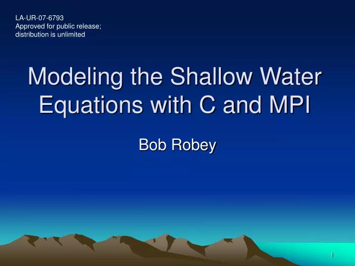 modeling the shallow water equations with c and mpi