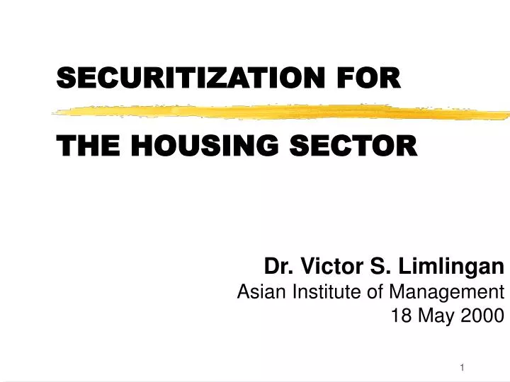 securitization for the housing sector