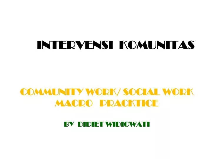 community work social work macro pracktice by didiet widiowati