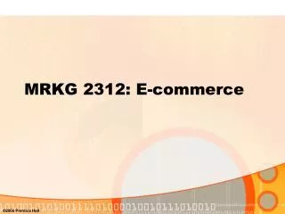 MRKG 2312: E-commerce
