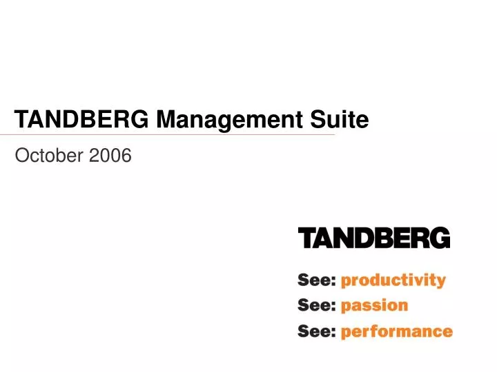 tandberg management suite