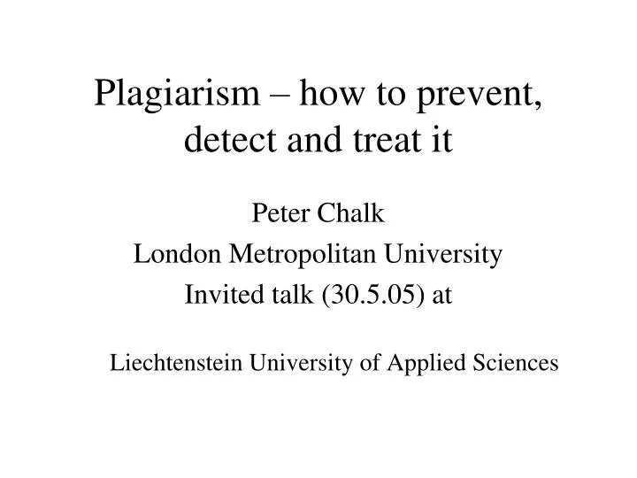 plagiarism how to prevent detect and treat it
