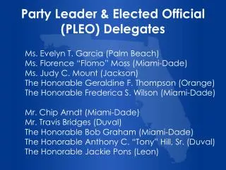 Party Leader &amp; Elected Official (PLEO) Delegates