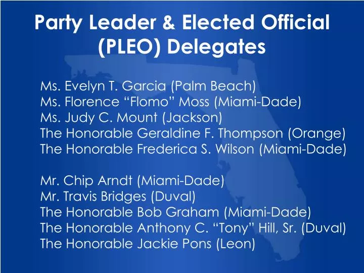 party leader elected official pleo delegates