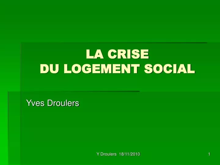 la crise du logement social