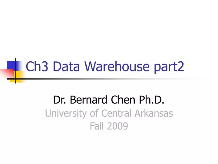 ch3 data warehouse part2