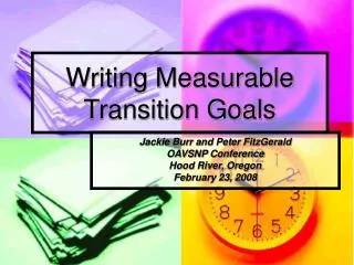 writing measurable transition goals
