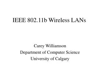 IEEE 802.11b Wireless LANs