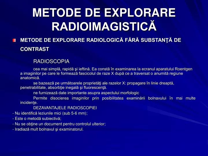 metode de explorare radioimagistic