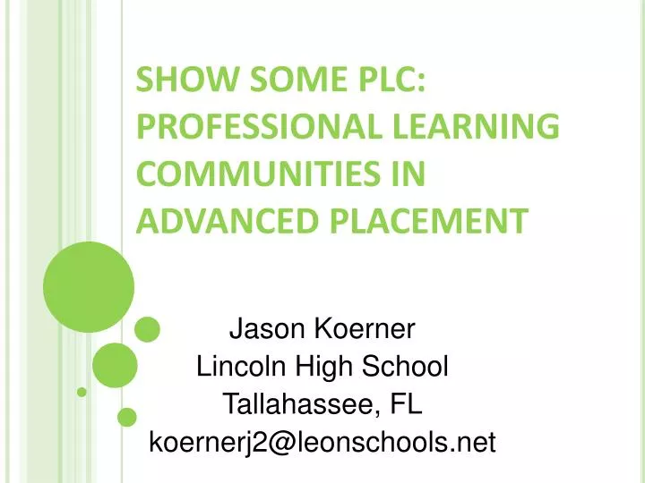 show some plc professional learning communities in advanced placement