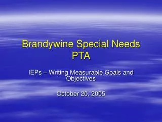 Brandywine Special Needs PTA