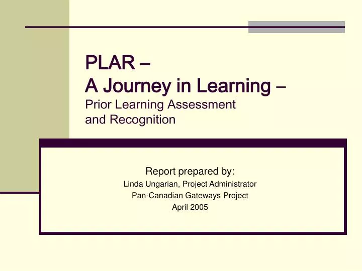 plar a journey in learning prior learning assessment and recognition