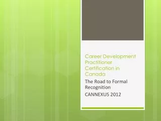 Career Development Practitioner Certification in Canada