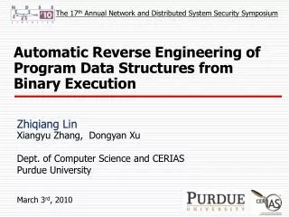 Automatic Reverse Engineering of Program Data Structures from Binary Execution