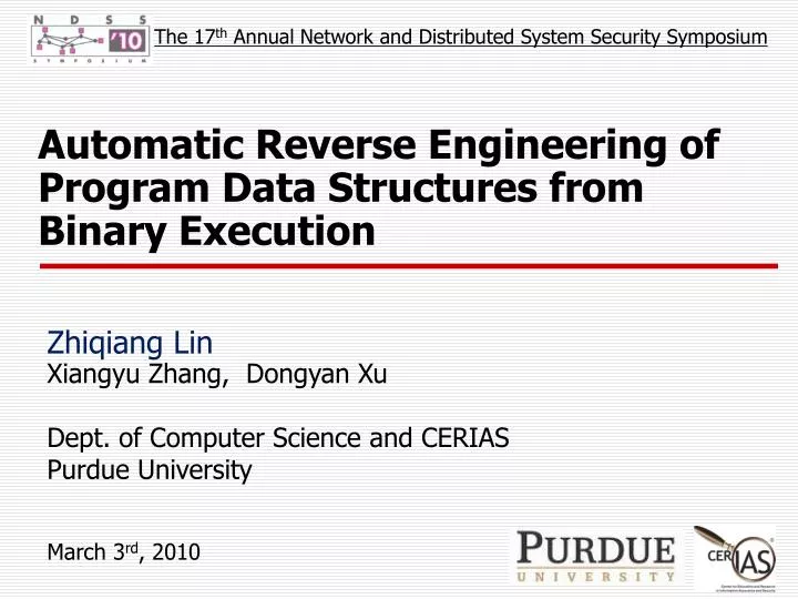 automatic reverse engineering of program data structures from binary execution