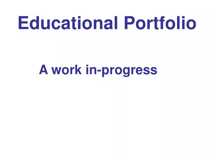 educational portfolio