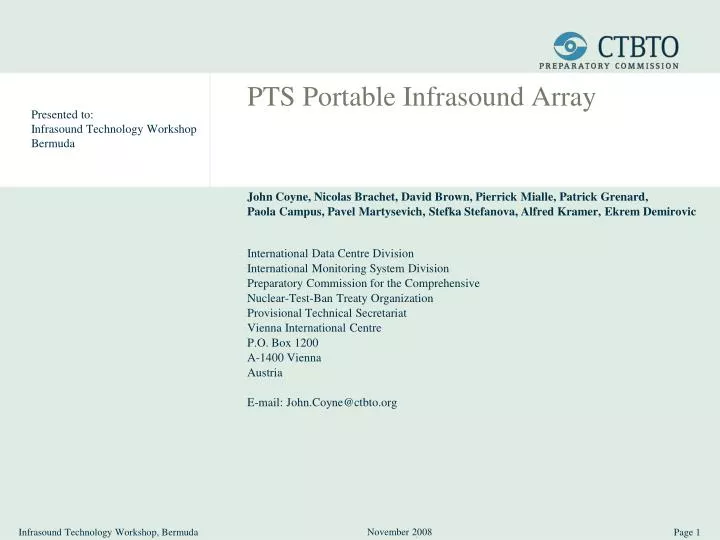 presented to infrasound technology workshop bermuda