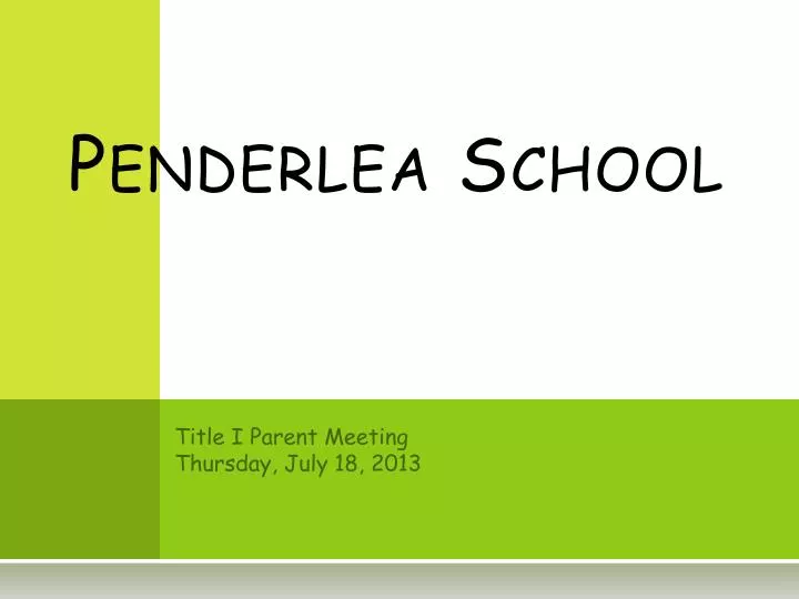 penderlea school