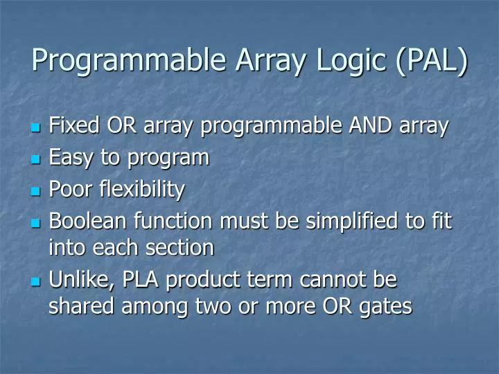 programmable array logic pal
