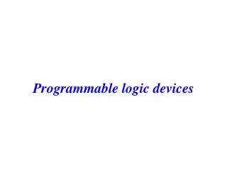 Programmable logic devices