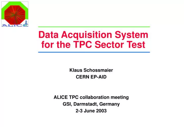 data acquisition system for the tpc sector test