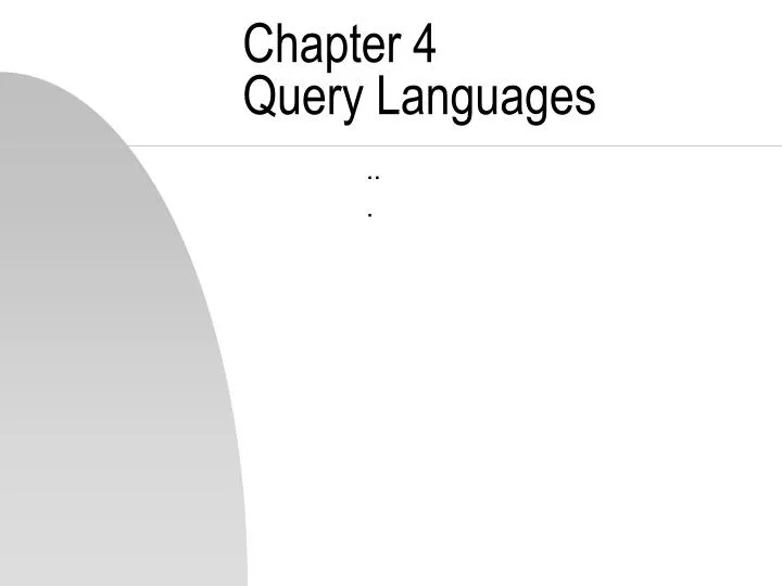 chapter 4 query languages