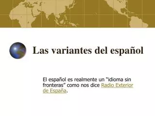 las variantes del espa ol