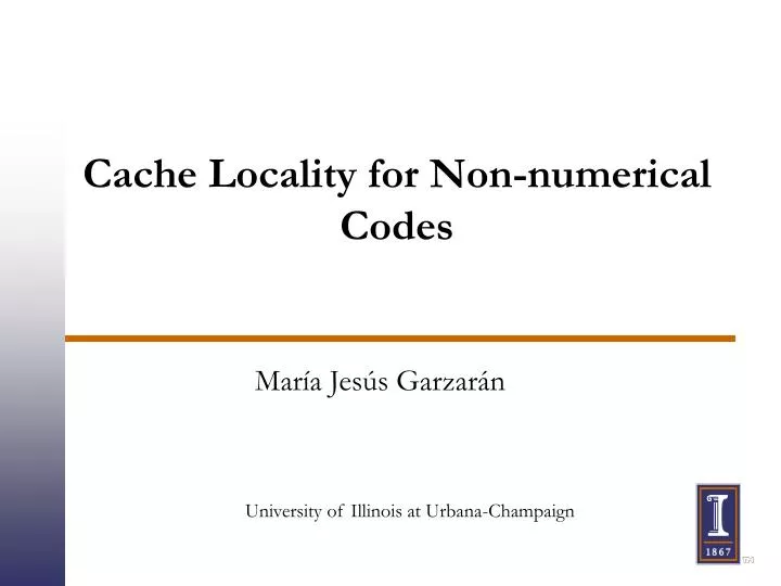 cache locality for non numerical codes