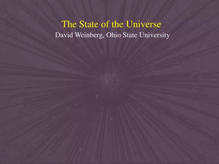 the state of the universe