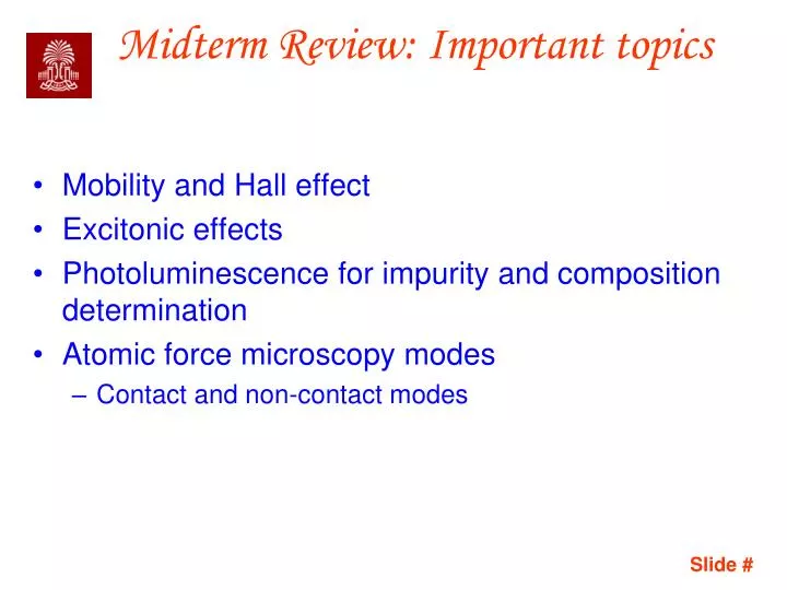 midterm review important topics