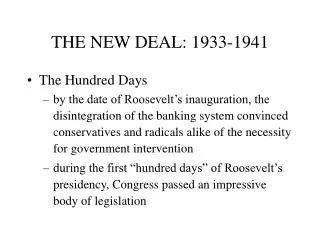 THE NEW DEAL: 1933-1941