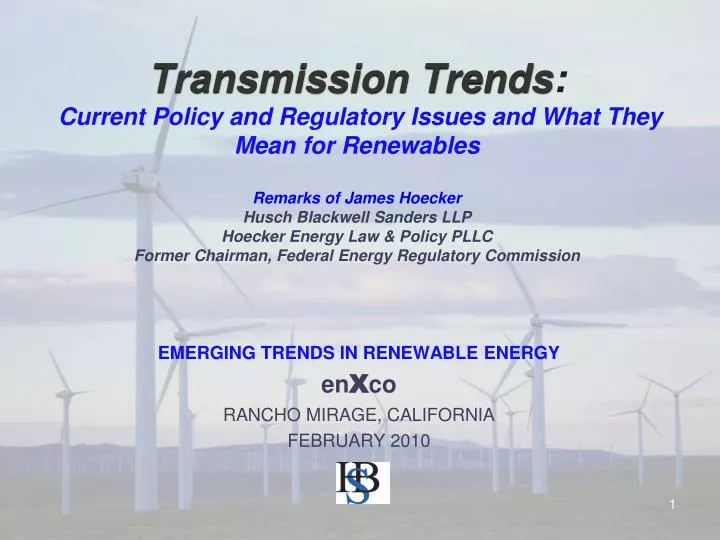 emerging trends in renewable energy en x co rancho mirage california february 2010