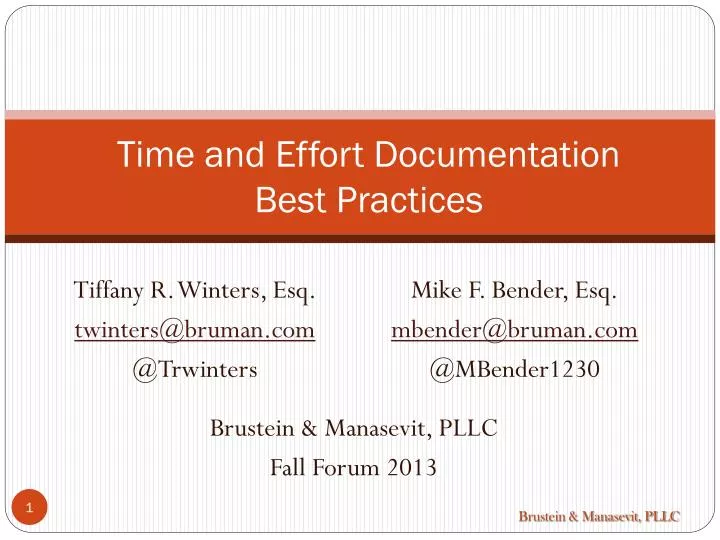 time and effort documentation best practices