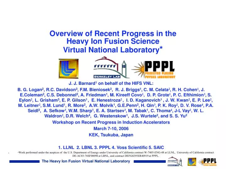 overview of recent progress in the heavy ion fusion science virtual national laboratory
