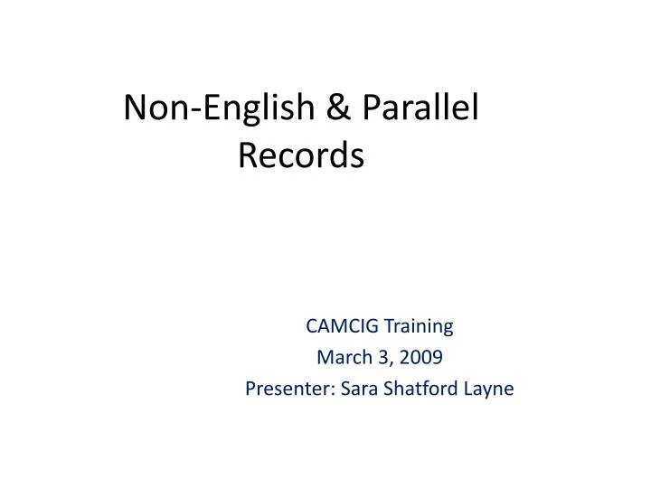 non english parallel records