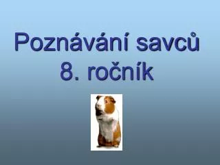 pozn v n savc 8 ro n k
