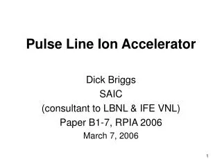 Pulse Line Ion Accelerator