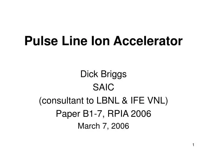 pulse line ion accelerator